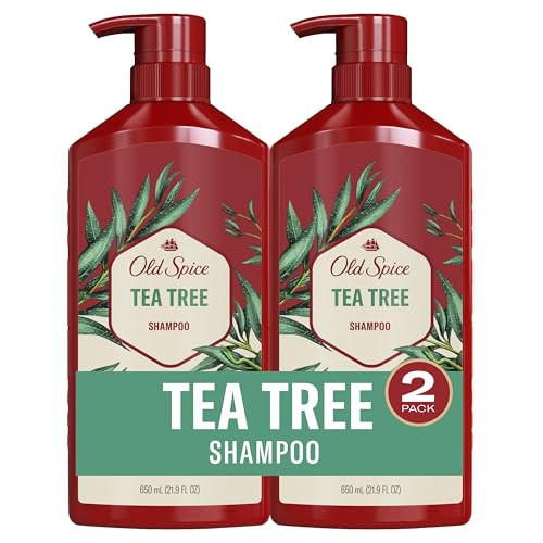 Old Spice Tea Tree Shampoo for Men Healthier Fuller More Moisturized Looking Hair 219 Fl Oz Each Twin Pack