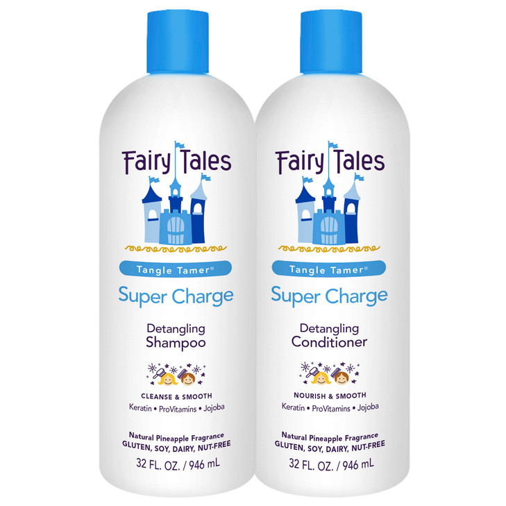Fairy Tales Tangle Tamer Detangling Shampoo and Conditioner for Kids Ultra Moisturizing and Anti Frizz Protection Parabe