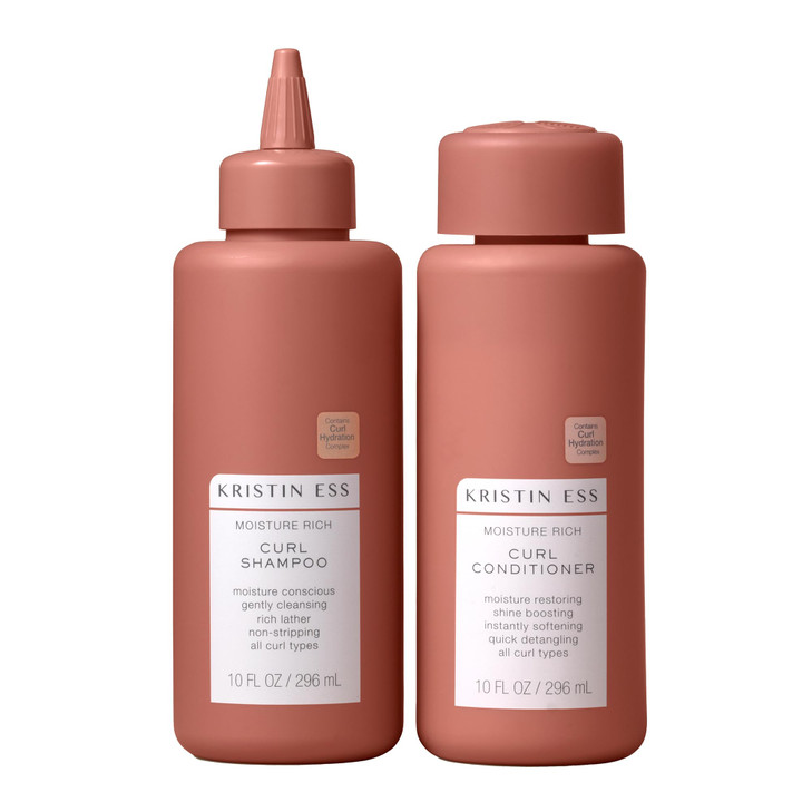 Kristin Ess Hair Curl Shea Butter Shampoo and Conditioner Set for Curly Hair Bounce Shine Anti Frizz Moisture Deep Clean