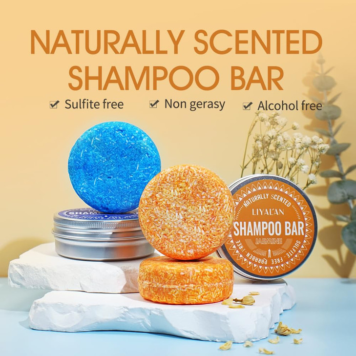 LIYALAN Shampoo Bar for Hair Solid Soap2 Pack Rosemary and Jasmine Shampoo BarDeep Cleansing Hair Shampoo for Fine Oily
