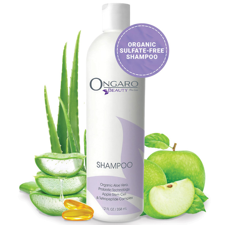 Ongaro Beauty Organic Hydrating Shampoo SulfateFree Probiotic Shampoo with Aloe Vera Peptides Apple Stem Cells Promotes