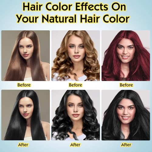 Black Hair Dye Shampoo 3 in 1 Herbal Shampoo Hair Dye for Women Men Grey Coverage 169fl oz