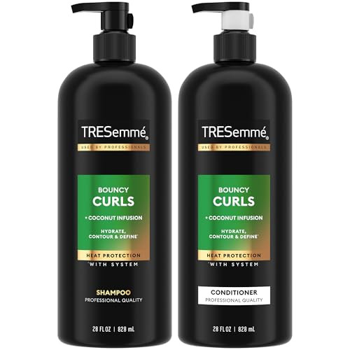 TRESemm Shampoo and Conditioner Set Bouncy Curls Hydrating CurlDefining Curly Hair Formula FrizzControl Products 28 Oz E