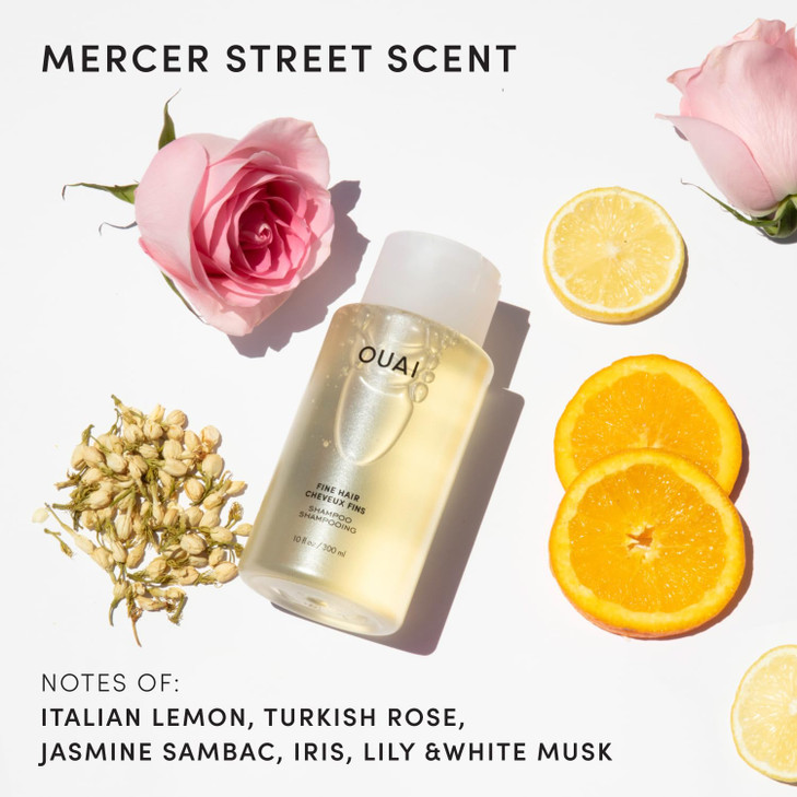 OUAI Fine Hair Shampoo Volumizing Shampoo for Fine Flat Strands Made with Biotin Keratin Chia Seed Oil Strengthens Nouri