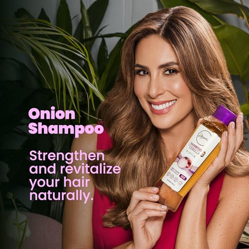 ANYELUZ Onion Shampoo Natural Odorless Formula Reduces Oil Ideal for All Hair Types Salt and Paraben Free