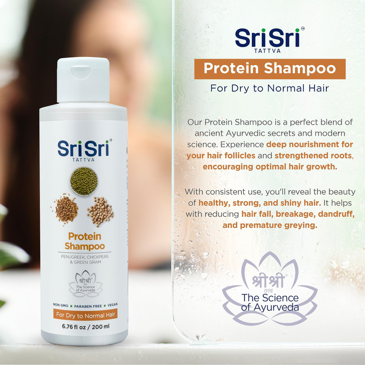 SRI SRI TATTVA Protein Shampoo Natural Ayurvedic Haircare for Normal to Dry Damaged Hair SulfateFree Formula for Healthy