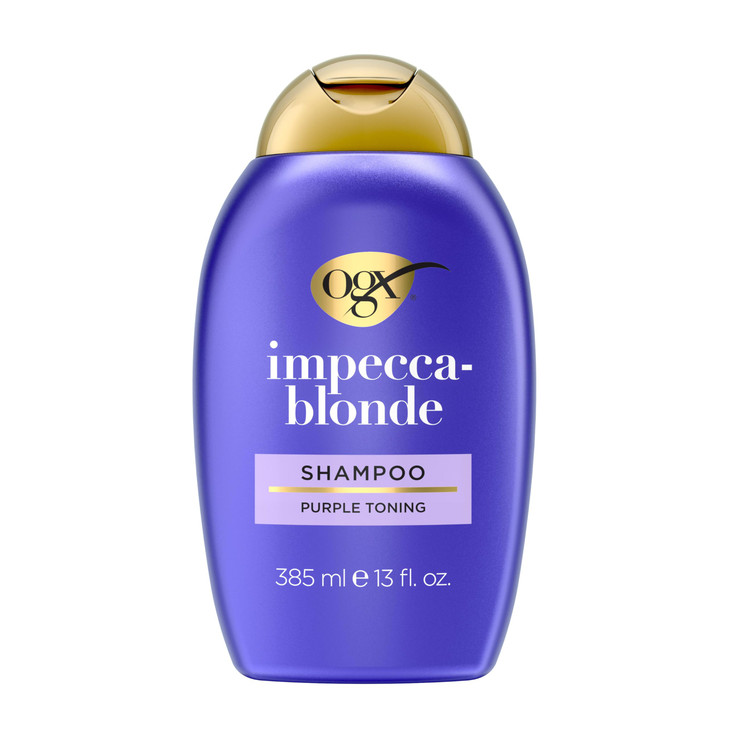 OGX Color Care ImpeccaBlonde Purple Shampoo HighlyPigmented Toning Shampoo for Blonde Silver Lightened Hair Hair Wash to