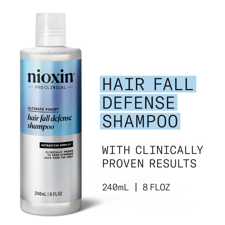 NIOXIN Hair Fall Defense Shampoo Activates Hair Follicles for Visibly Less Hair Loss With Niacinamide Caffeine Lauric Ac