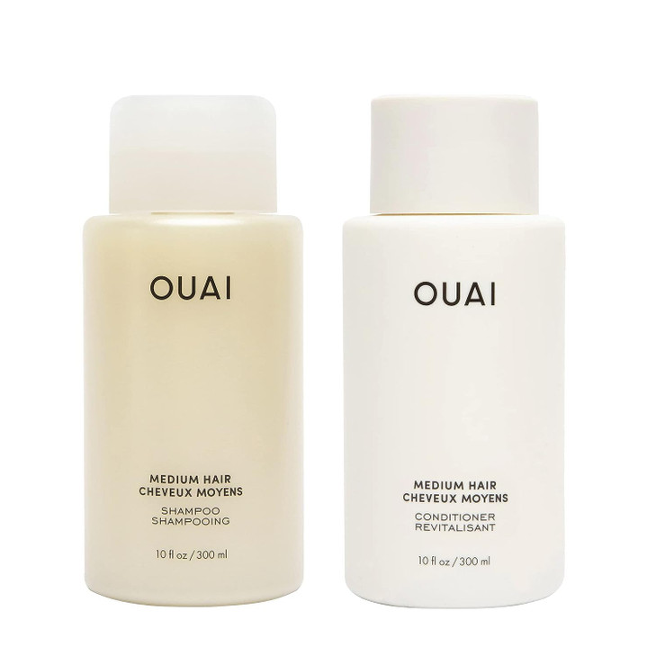 OUAI Medium Hair Shampoo and Conditioner Set SulfateFree Shampoo and Conditioner for Women Men Made with Keratin Shea Bu