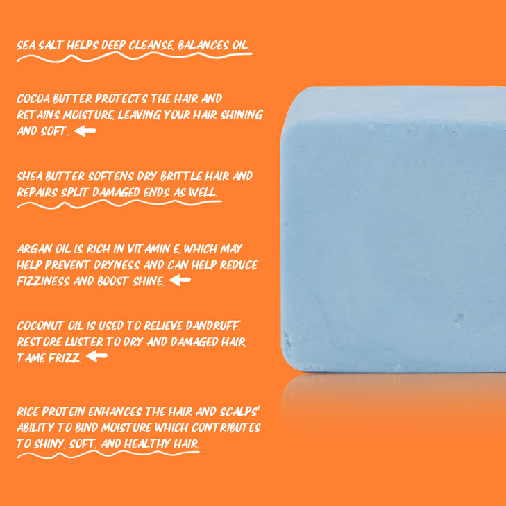 ECOPPEAL Sea Salt Shampoo Bar Soothing Formulation for All Hair Types Reduces Irritation and Moisturizes Scalp Brings Fl