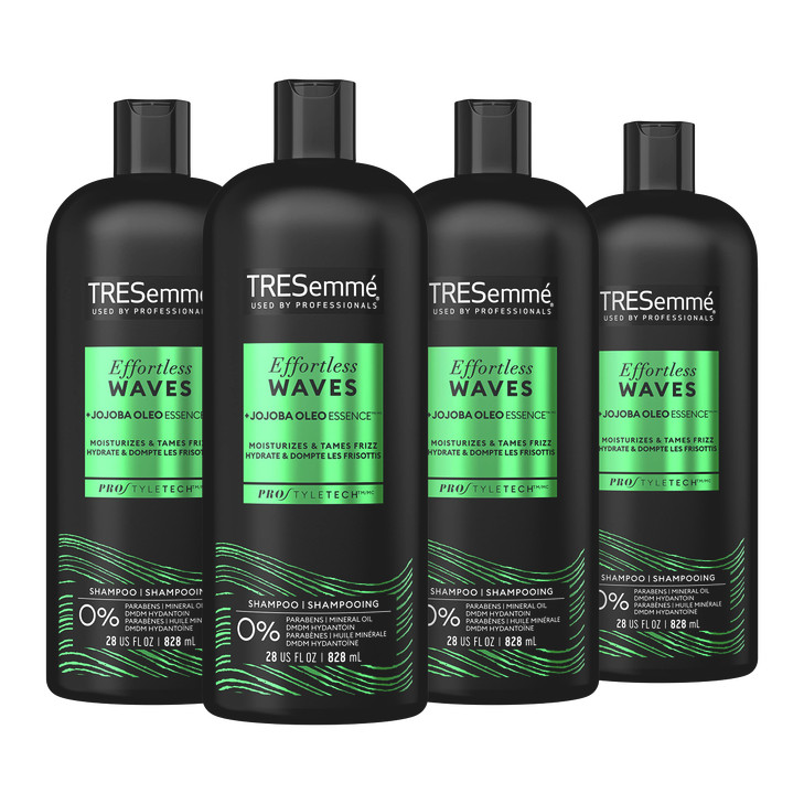 TRESemm Hydrating Shampoo 4 Count With Jojoba Oleo Essence For Curl Definition And Frizz Protection 28 Oz