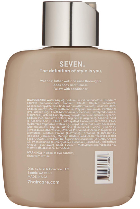 SEVEN Haircare Satara Volume Shampoo for Women Men Sulfate Cruelty Free Paraben Free with Pro Vitamin B5 Argan Oil Hydro