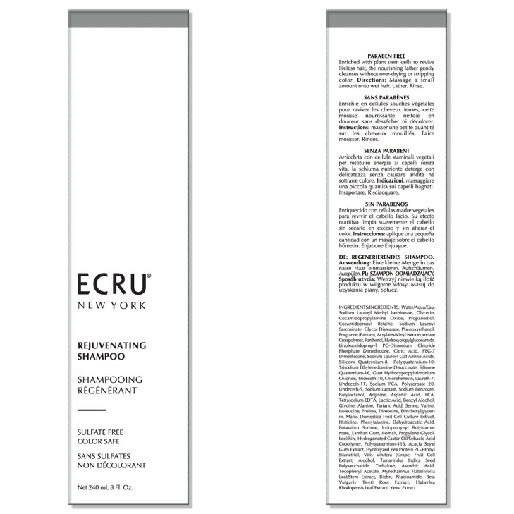 ECRU New York Rejuvenating Shampoo Hydrating Hair Shampoo for Women or Men 24oz