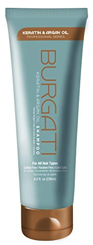 Burgati Moroccan Argan Oil Shampoo with Keratin Sulfate Free for Dry Damaged Colored and Keratin Treated HairProfessiona