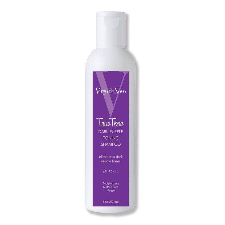 Virgo de Novo Dark Purple Toning Shampoo Neutralizes Dark Yellow Brassy Tones Brightens Blonde Silver Grey Hair SulfateF