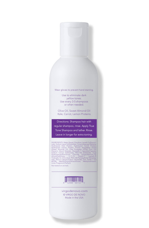 Virgo de Novo Dark Purple Toning Shampoo Neutralizes Dark Yellow Brassy Tones Brightens Blonde Silver Grey Hair SulfateF