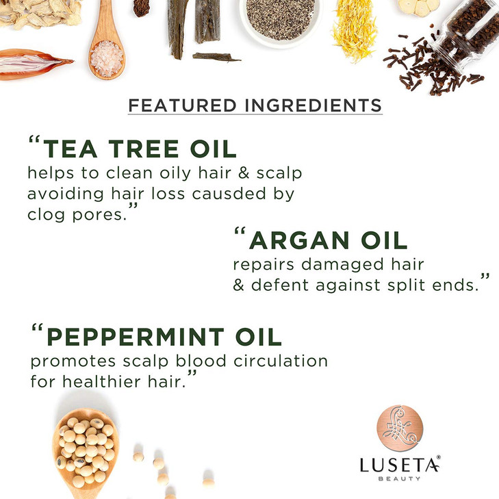 Luseta Tea Tree Shampoo with Argan Oil 169 Fl oz ClarifyingHydrating and Fighting Dandruff and Itchy Scalp For Damaged a