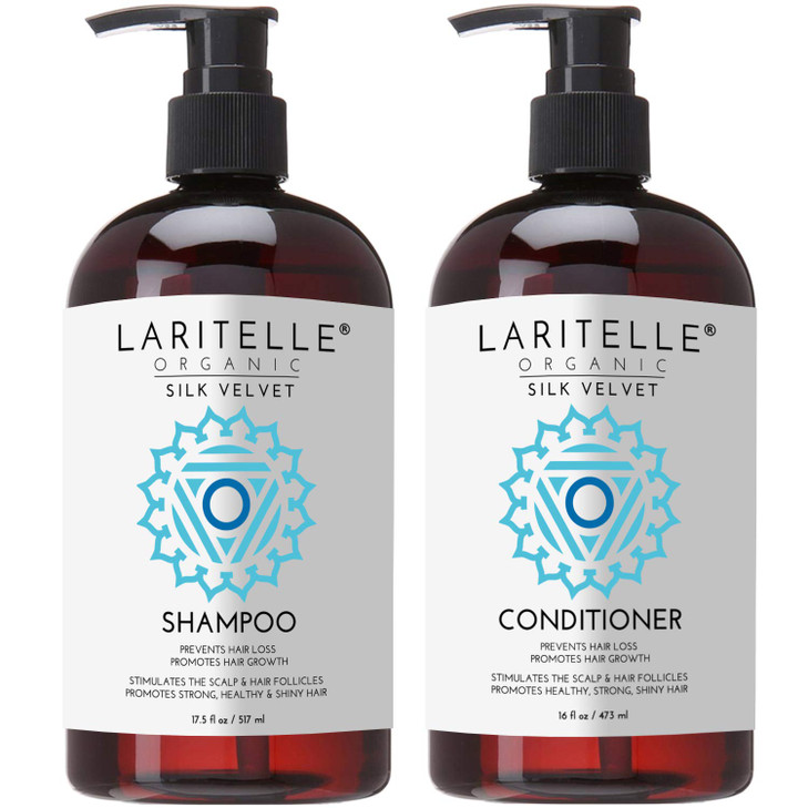 Laritelle Organic Hair Care Set Silk Velvet Shampoo 175 oz Conditioner 16 oz