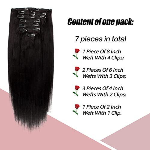 SixStarHair Yaki Straight Clip In Hair Extensions Real Human Hair 14inch Coarese Yaki Hair Extensions with Clips 120g 7