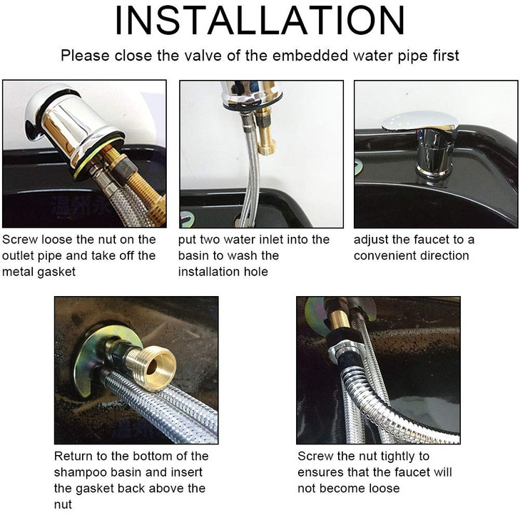 Shampoo Bed 70cm Faucet 120cm Hose Shampoo Bed Shower Head Shampoo Valve Hair Salon Accessories
