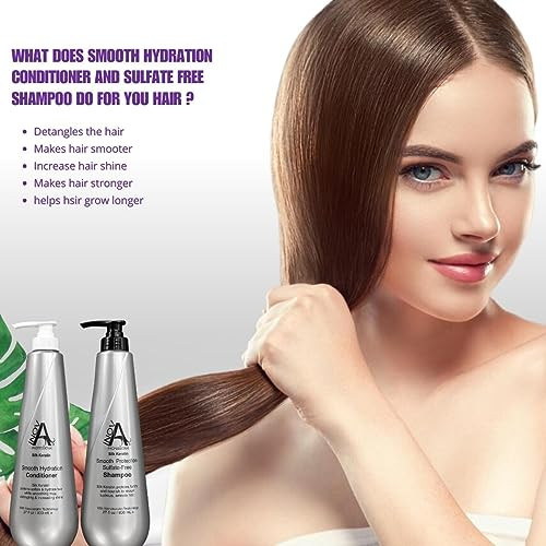 Inova Professional Silk Keratin Shampoo Conditioner Set Smooth Protection SulfateFree Shampoo Smooth Hydration Condition