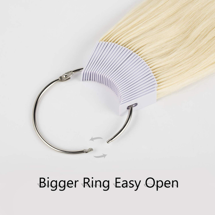TOFAFA Hair Swatches 100 Human Hair Color Rings Testing Fashion Colors Samples 8 inch Lightest Blonde 30 PCSPack