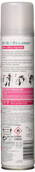 Batiste Shampoo Dry Cherry 673 Ounce 200ml 6 Pack