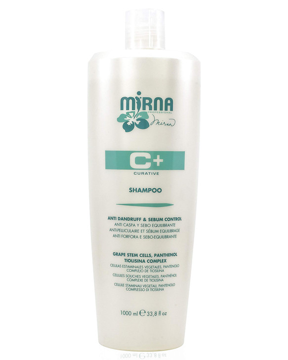 Mirna Professional Anti Dandruff and Grease Control Shampoo Made with Grape Stem Cells Tiosilina Complex and Wheat Hydro