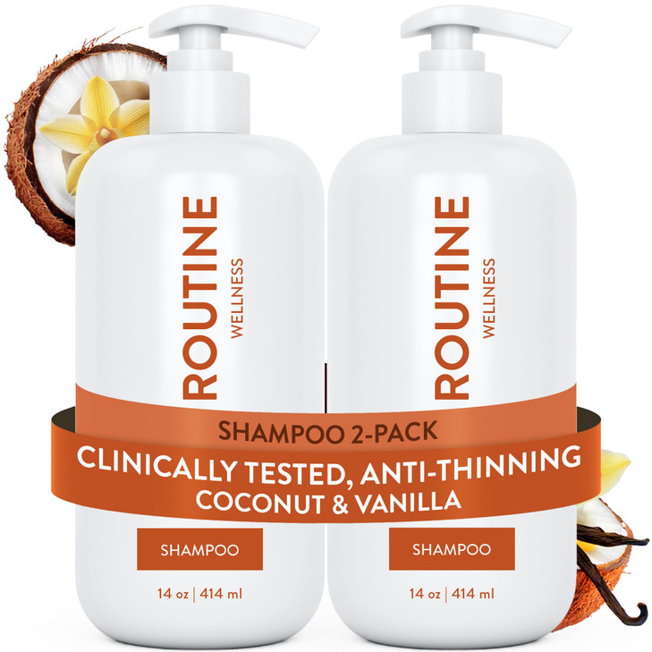Routine Wellness AntiThinning Shampoo for Thinning Hair Biotin DHT Blocker Women Men Color Safe Shampoo for Hair Loss He