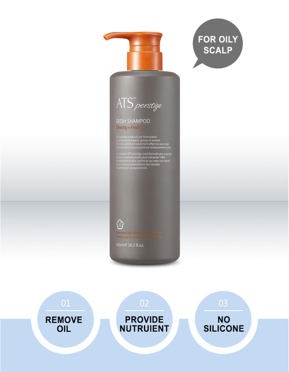 ATS Perstige Bresh Shampoo 600ML Oily Scalp and Soothing Silicone Free Shampoo
