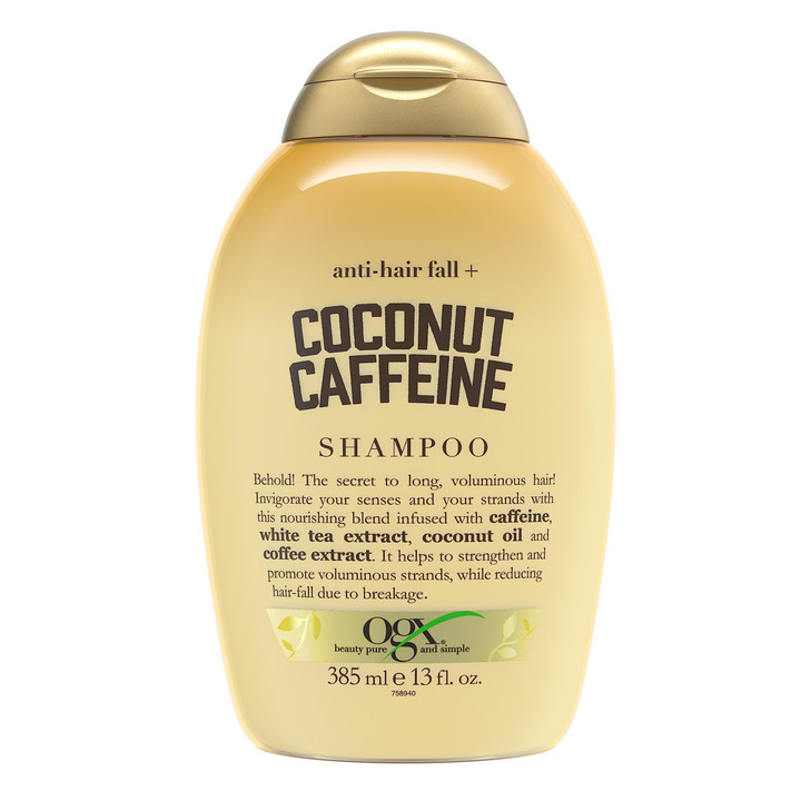 OGX AntiHair Fall Coconut Caffeine Strengthening Shampoo with Caffeine Coconut Oil Coffee Extract 13 Fl Oz