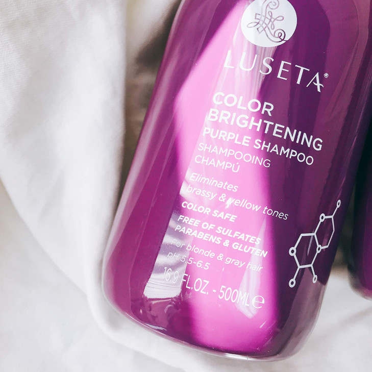 Luseta Color Brightening Purple Shampoo for Blonde and Gray Hair Infused with Cocos Nucifera Oil to Help Nourish Moistur