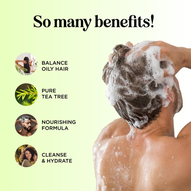 Tea Tree Shampoo and Conditioner Set Sulfate Free Clarifying Shampoo and Conditioner for Oily Hair Scalp Care with Austr
