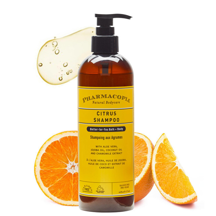 Pharmacopia Citrus Shampoo Natural Hair Care with Plant Based Organic Ingredients Aloe Vera Jojoba Oil Coconut Oil and C