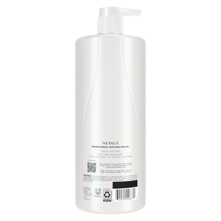 Nexxus Clean and Pure Clarifying Shampoo With ProteinFusion Nourished Hair Care Silicone Dye And Paraben Free 338 oz