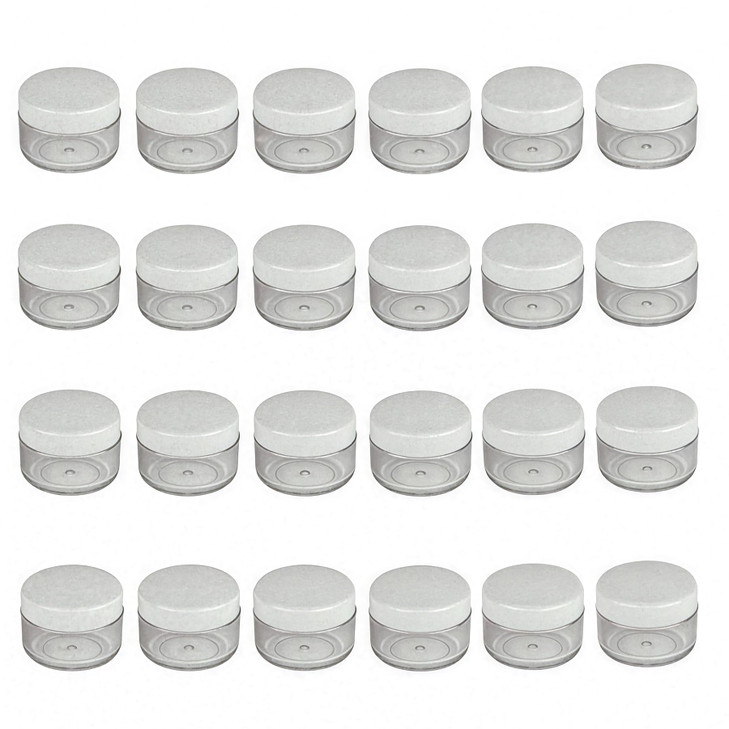 25PCS 15ML/0.5OZ Transparent Plastic Jar And White Dome Lids Refillable Make-up Cosmetic Container Empty Face Cream Lip Balm Lotion Storage Jars Pot online at globaldelivered