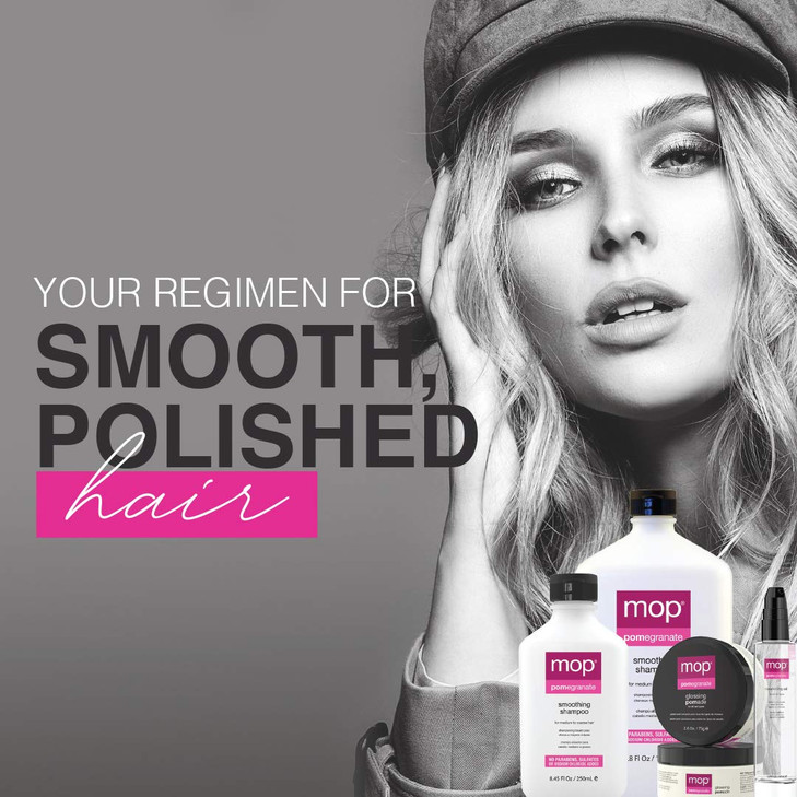MOP Pomegranate Smoothing Shampoo For Medium to Coarse Hair Cleansing Formula Strengthens Scalp Hair Repairs and Nourish