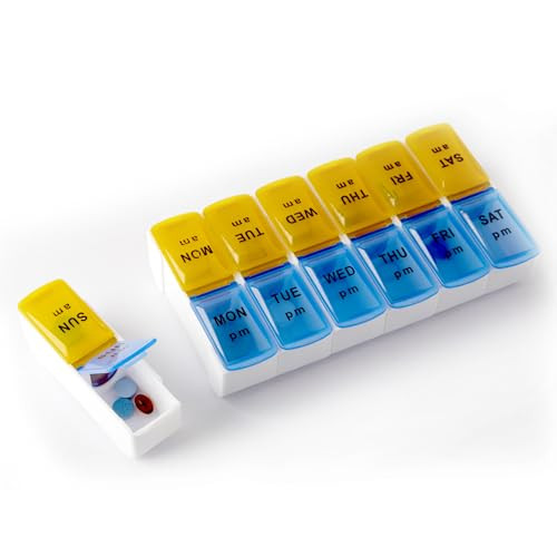 Deke Home - Pill Organizer 2 Times a Day, Weekly Detachable Pill Box 7 Day with AM PM Compartments - Easy Snap Lids Medication Dispenser - 7 Day Pill online at globaldelivered