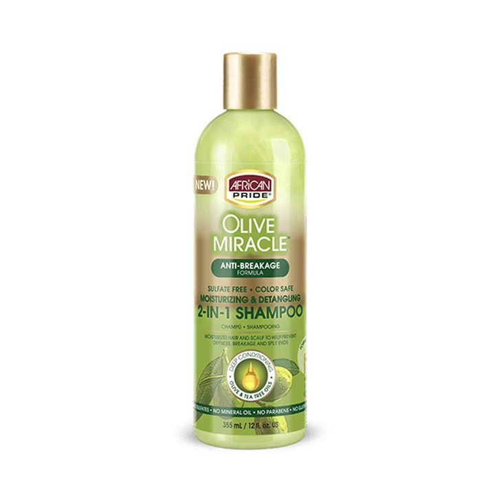 African Pride Olive Miracle 2in1 Shampoo and Conditioner 12 fl oz 355 ml
