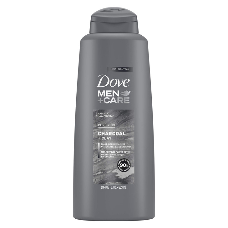 Dove MenCare Shampoo For HealthyLooking Hair Charcoal Clay Naturally Derived Plant Based Cleansers 204 oz