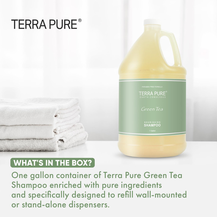 Terra Pure Hotel Shampoo 1 Gallon For Hospitality Vacation Rentals to Refill Dispensers Single Gallon