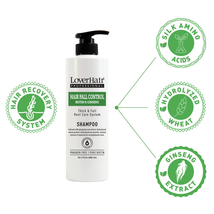 Combo LoverHair Professional Hair Fall Control Shampoo Conditioner 600ml 203 floz