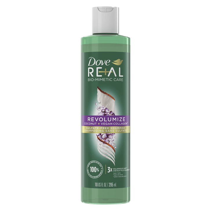 Dove REAL BioMimetic Care Shampoo For Fine Flat Hair Revolumize SulfateFree Volumizing Shampoo With Coconut Vegan Collag