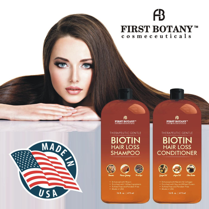 First Botany Hair Growth Shampoo Conditioner Set An Anti Hair Loss Biotin Shampoo Conditioner with DHT blockers to fight