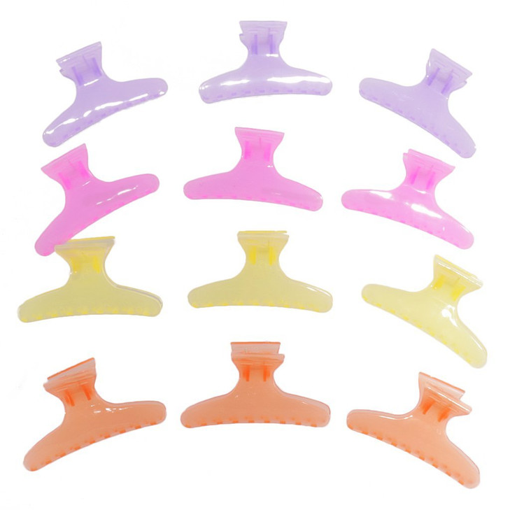 12 Pieces Plastic Hair Claw Clips Butterfly Hairdresser Clamp fit for Salon Hair Color Perm (Multicolor) online at globaldelivered