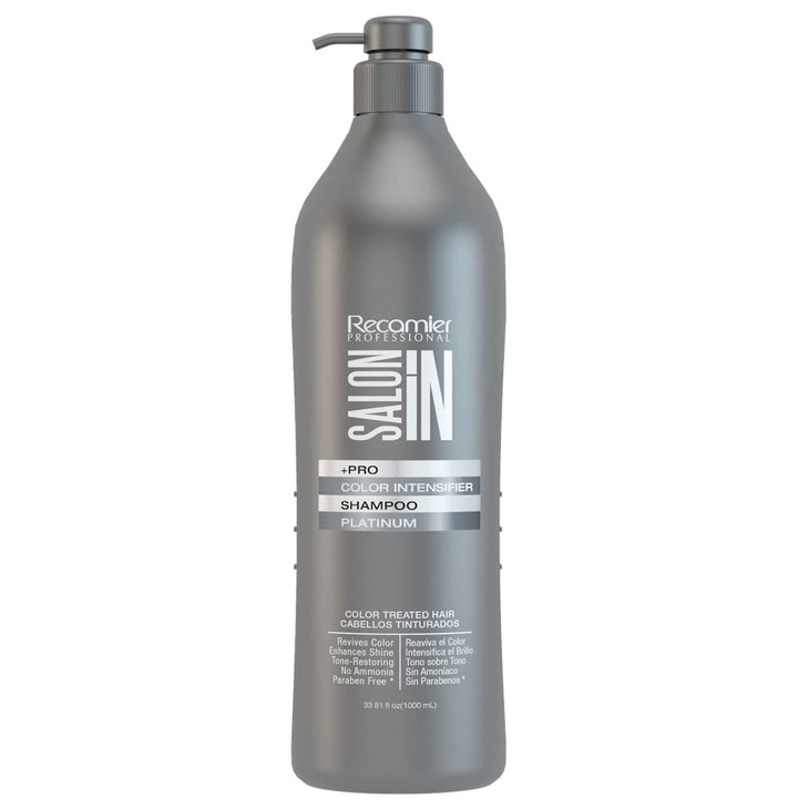 Saloon in Color Intensifier Shampoo Platinium Recamier Professional Champu Platinum 338 Ounces 1000 Mililiter