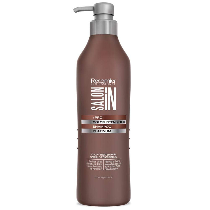 Saloon in Color Intensifier Shampoo Platinium Recamier Professional Champu Platinum 338 Ounces 1000 Mililiter