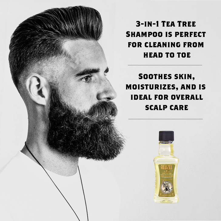 Reuzel 3In1 Tea Tree Shampoo Cleanses Hair and Body 338 oz