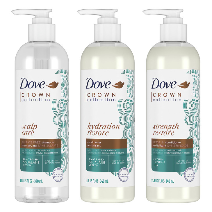 Dove Amplified Textures Shampoo Conditioner LeaveIn Conditioner with Coconut Milk Aloe and Jojoba 3 Count for Coils Curl