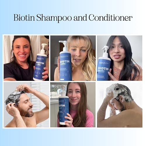 Rosemary and Biotin Shampoo for Thinning Hair Vegan Volumizing Shampoo for Fine Hair with B Vitamins Argan Oil Tea Tree